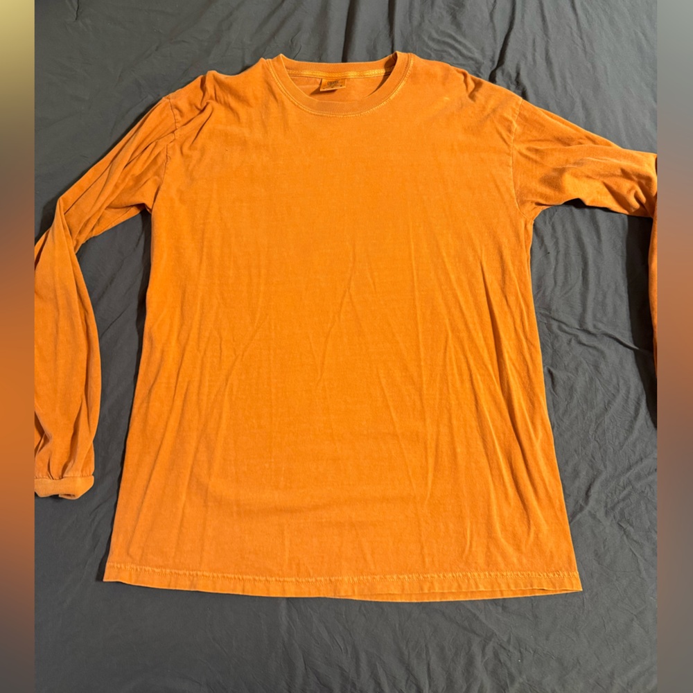 Comfort Colors Men's Long Sleeve Shirt in Bright Orange